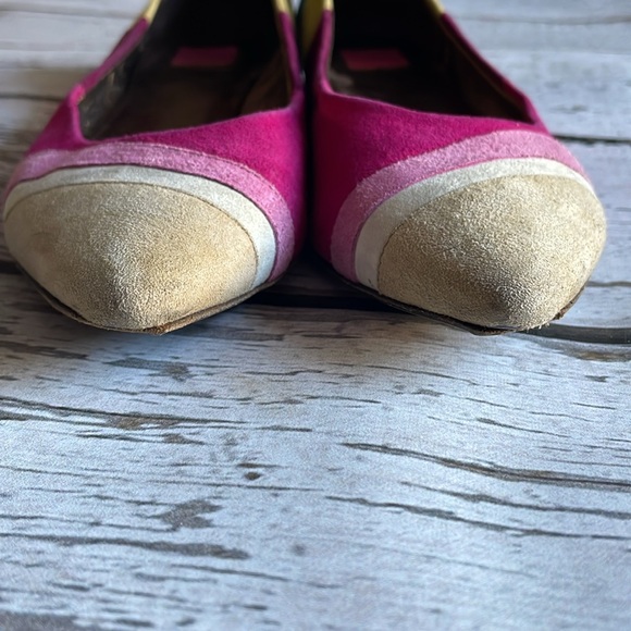 COACH Carlyn Suede Multicolor Pointed Flats - Sz 7B - Picture 7 of 10